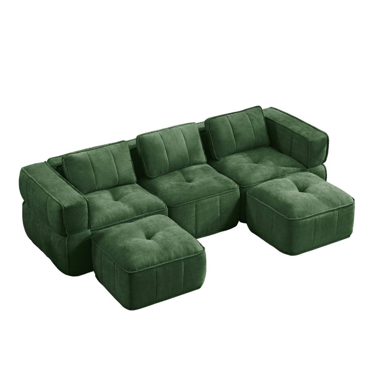 Canapé Modulable en U en Polyester Vert vert - vue 5