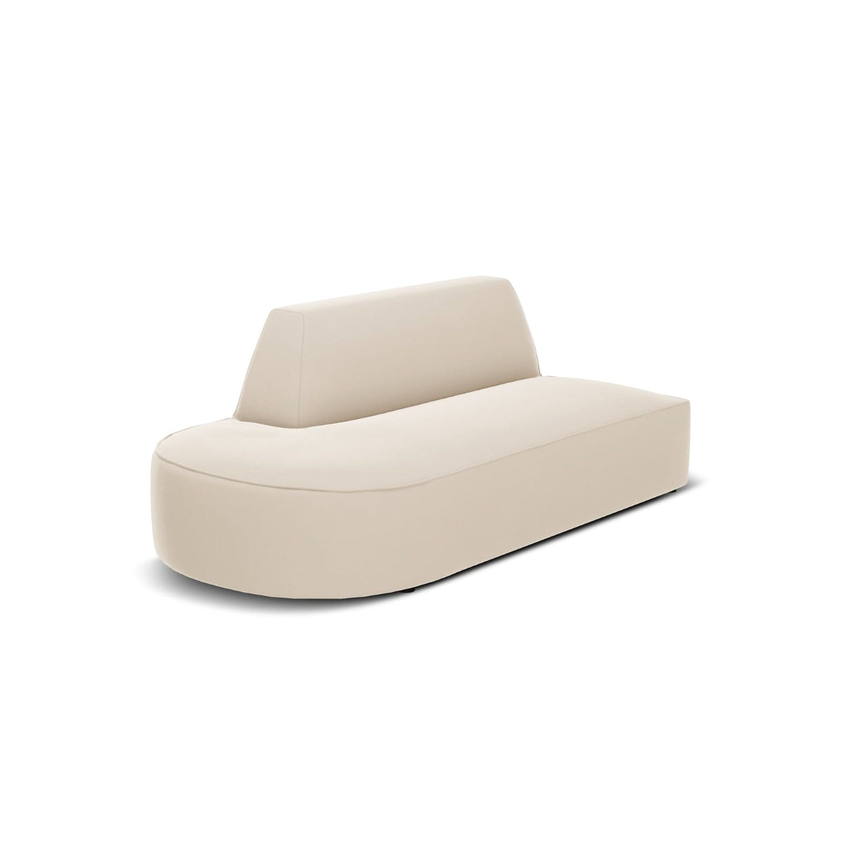 Canapé Modulable 2 Places en Velours Beige beige - vue 3