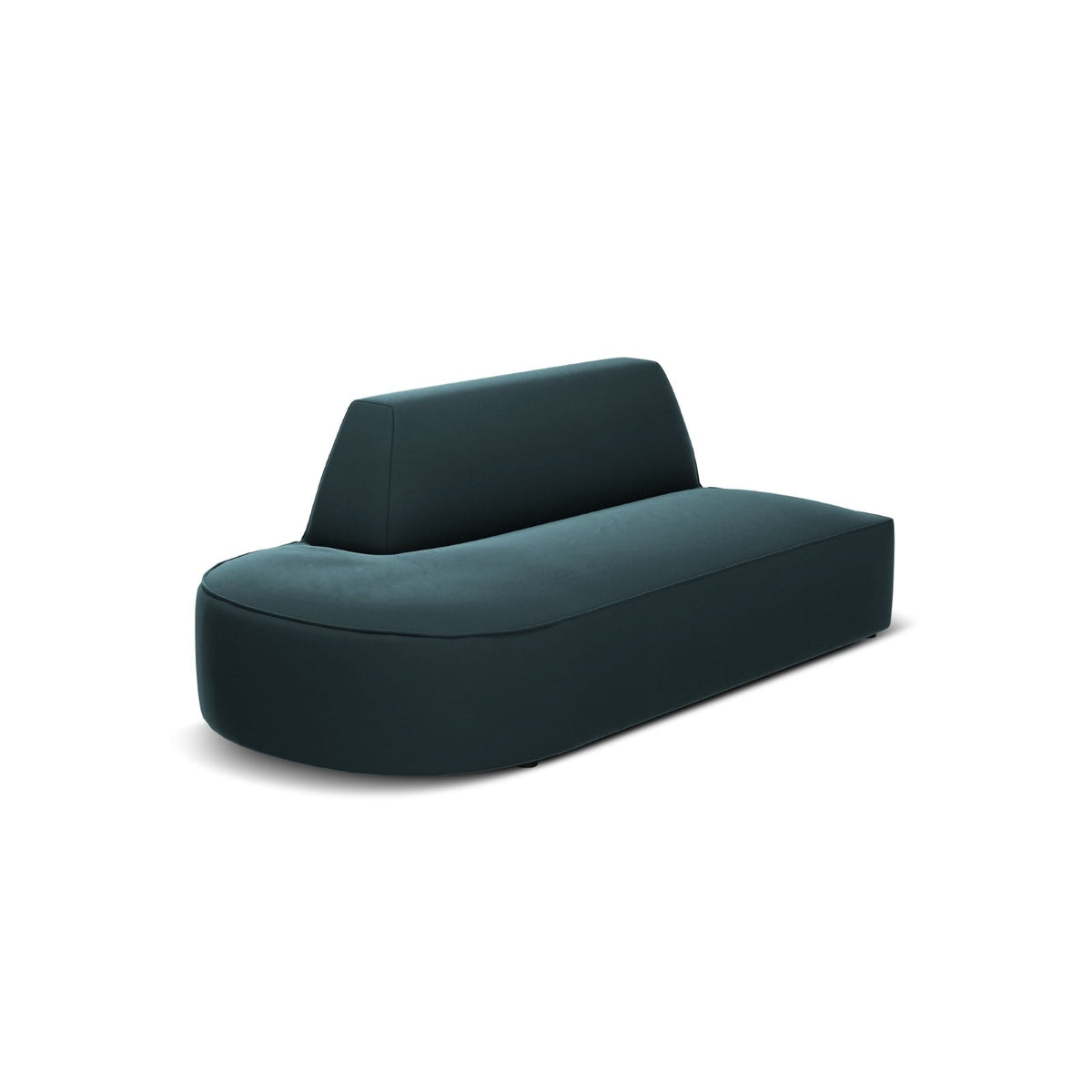 Canapé Modulable Gauche 2 Places en Velours Bleu Bleu - vue 3