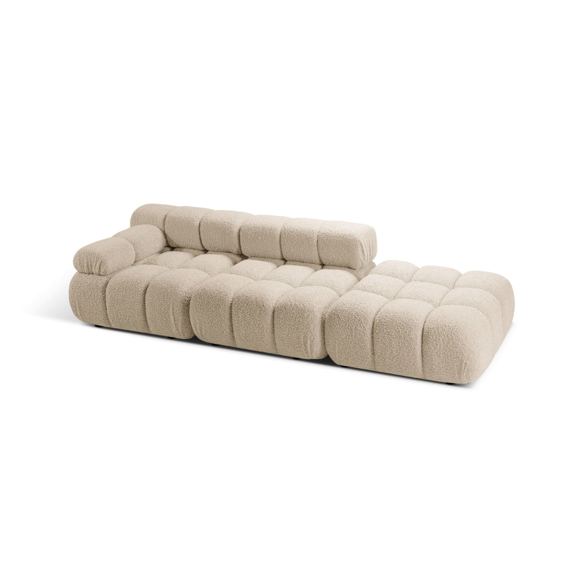 Canapé Modulable 4 Places en Bouclette Beige Clair beige clair - vue 2