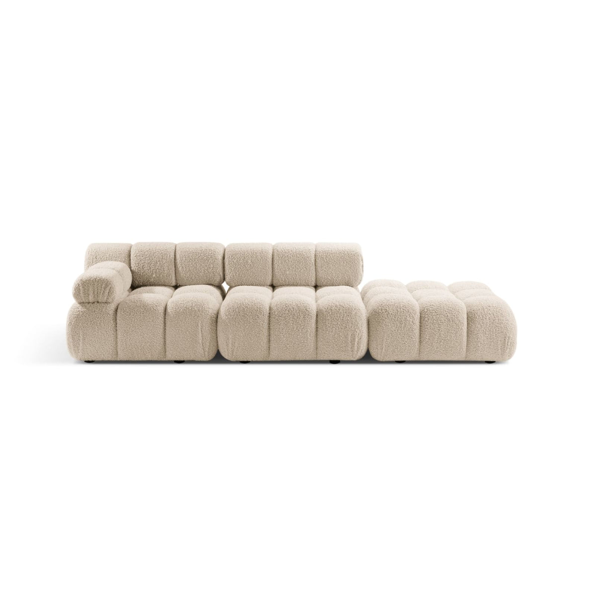 Canapé Modulable 4 Places en Bouclette Beige Clair beige clair - vue 1