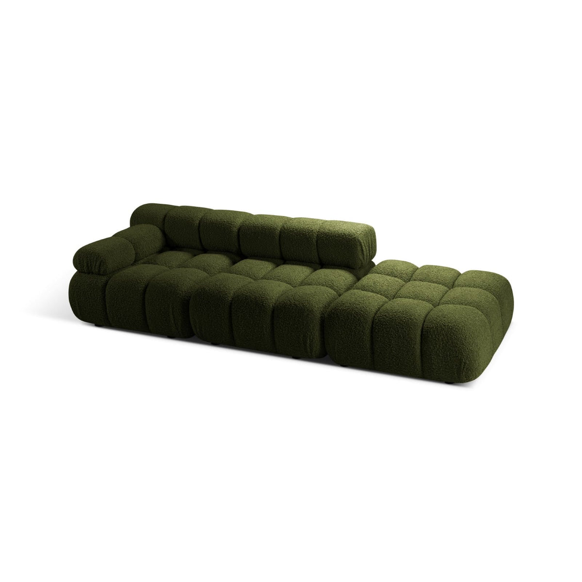 Canapé Modulable en Bouclette Verte 4 Places vert - vue 2