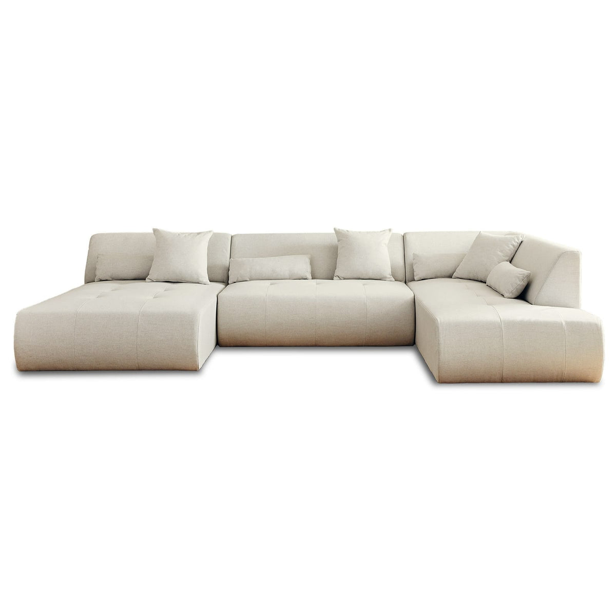 Canapé Panoramique Modulable en Tissu Beige beige - vue 1