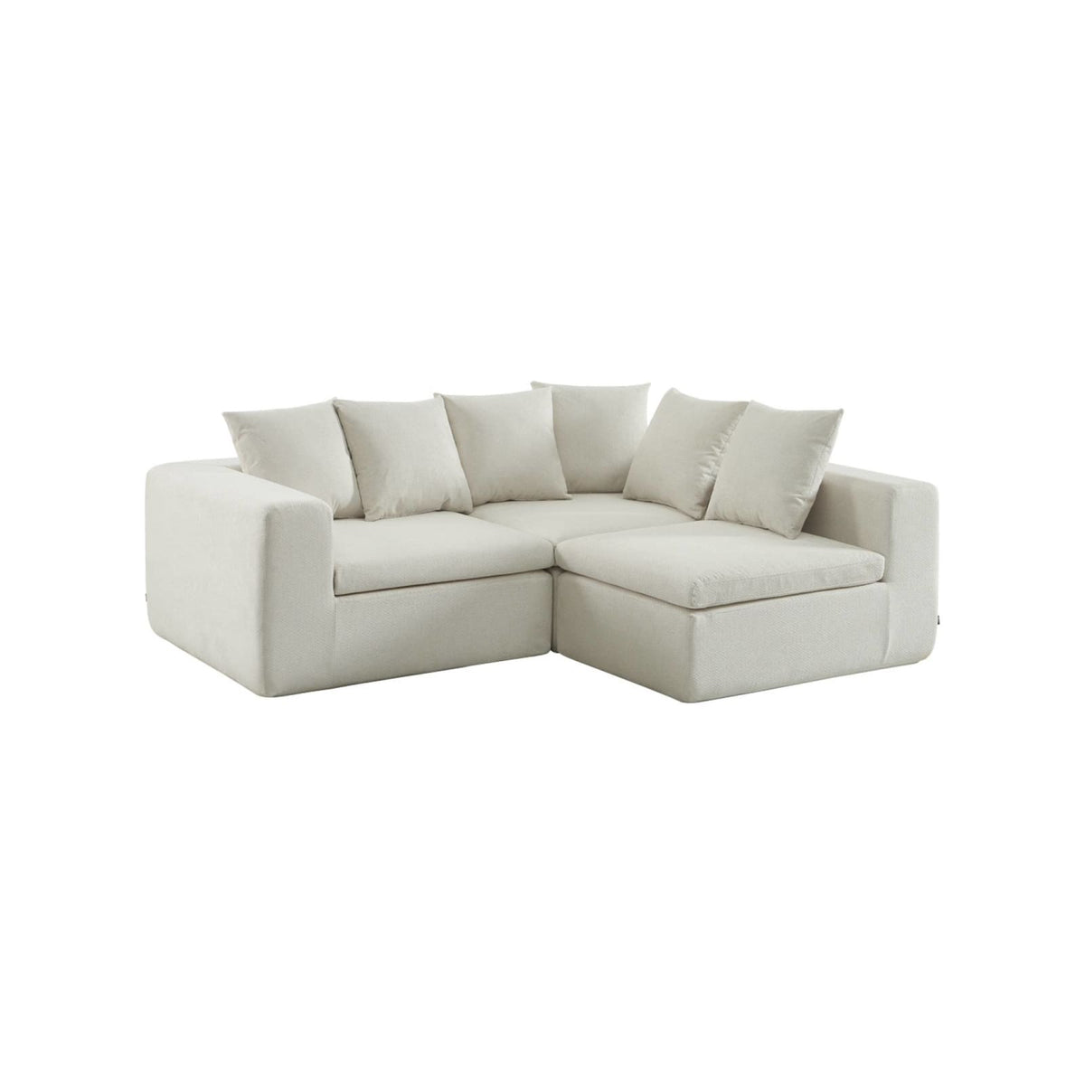 Canapé Modulable en Tissu Chenille Blanc Blanc - vue 2