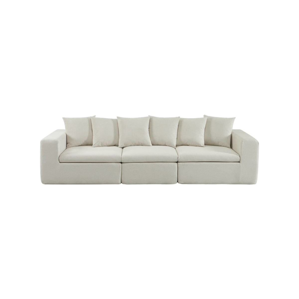 Canapé Modulable en Tissu Chenille Blanc Blanc - vue 5