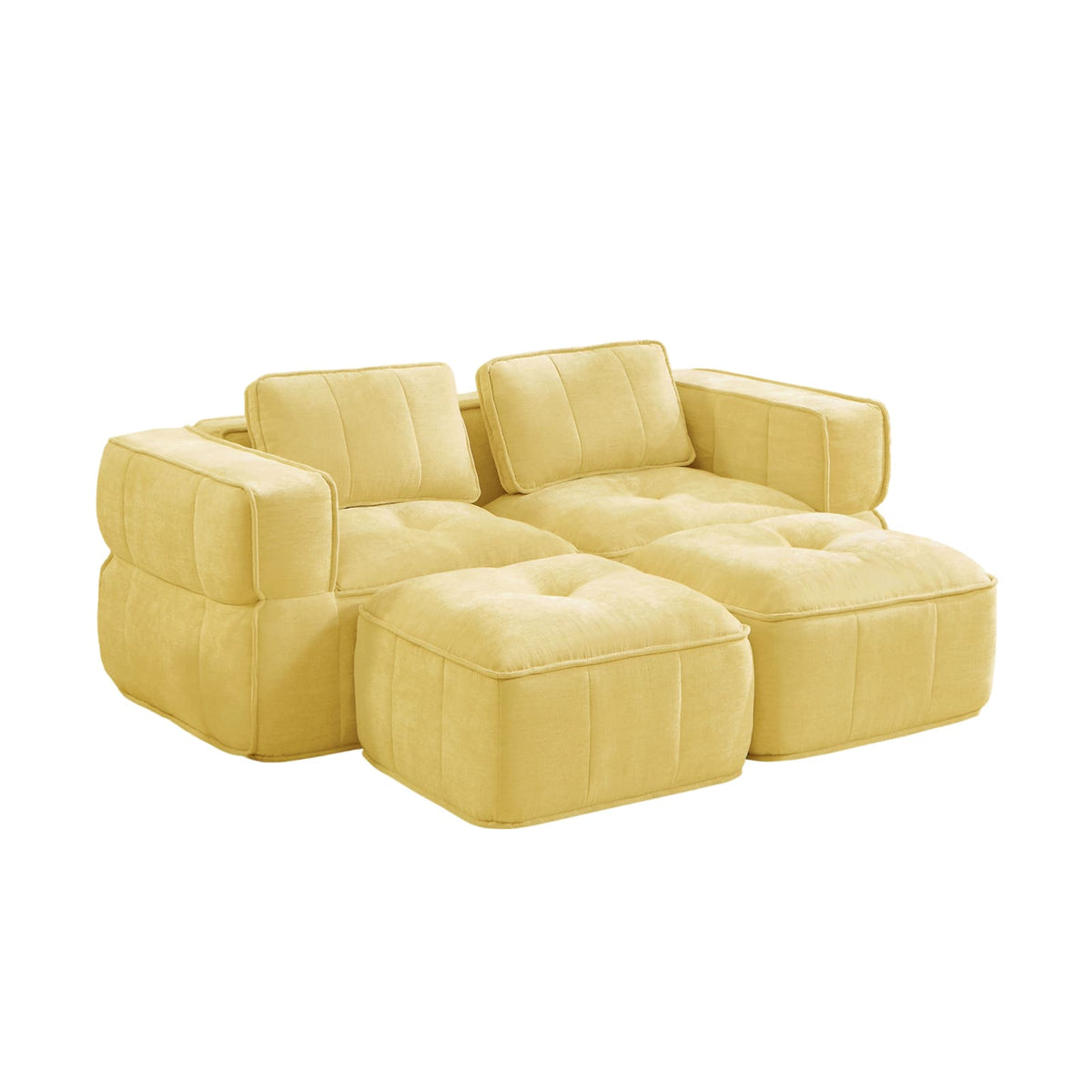Canapé Modulable en Polyester Jaune jaune - vue 5