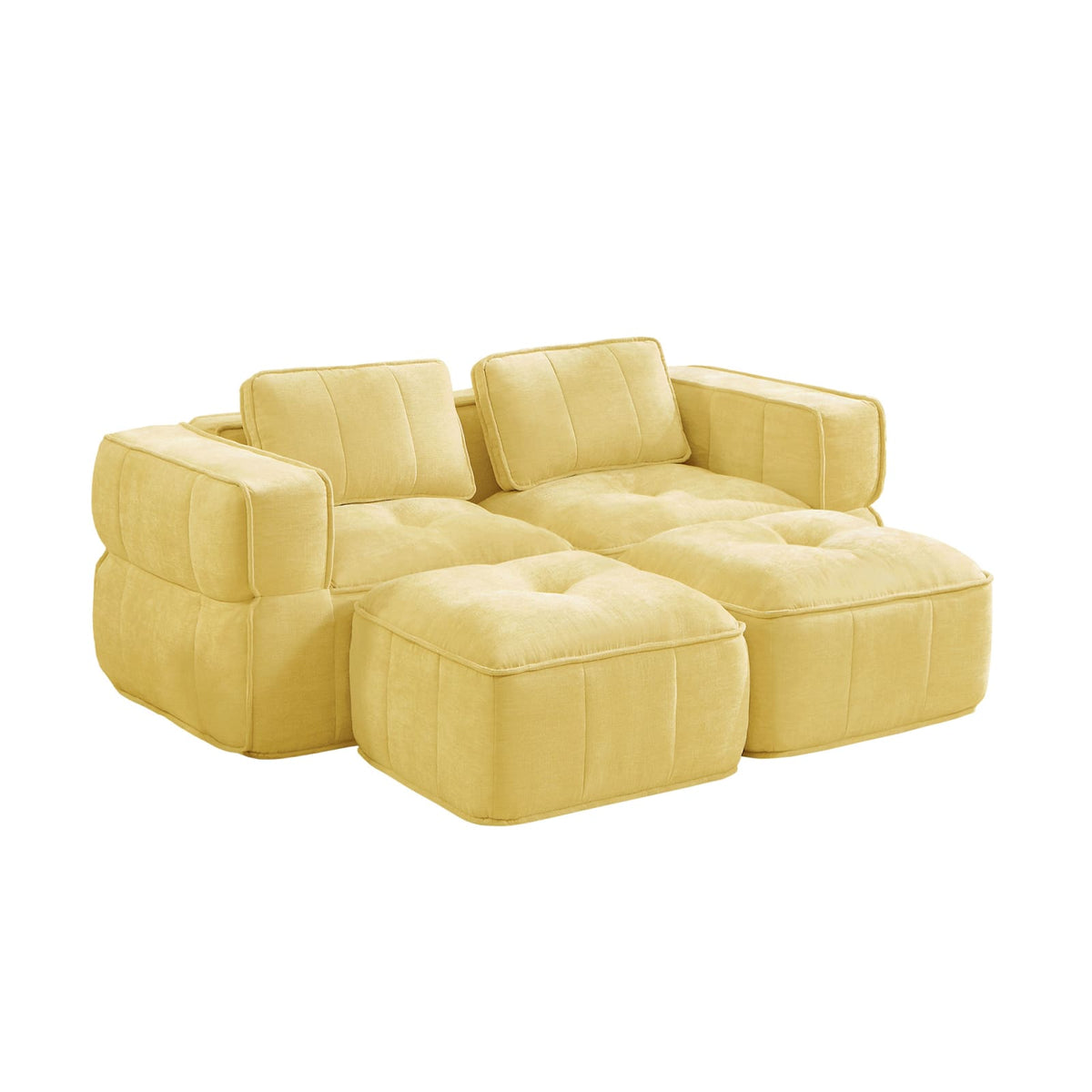 Canapé Modulable en Polyester Jaune jaune - vue 4