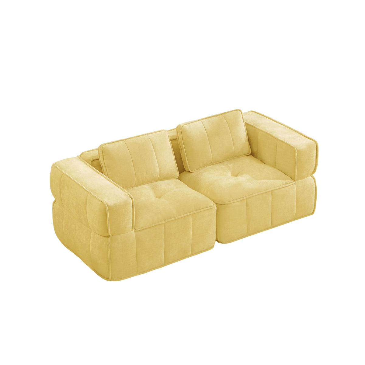 Canapé Modulable Sans Armature en Polyester Jaune jaune - vue 1