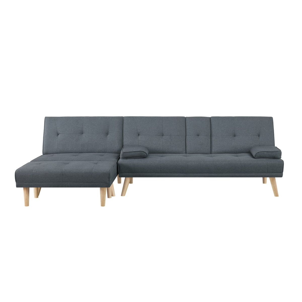 Canapé d'Angle Convertible 5 Places en Tissu Gris gris - vue 1