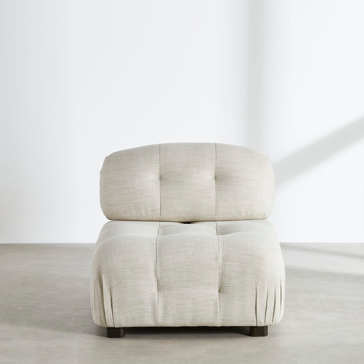 Chauffeuse 1 Place Modulable en Tissu Tramé Beige Sable beige sable - vue 2