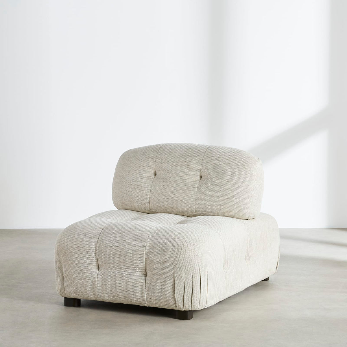 Chauffeuse 1 Place Modulable en Tissu Tramé Beige Sable beige sable - vue 4