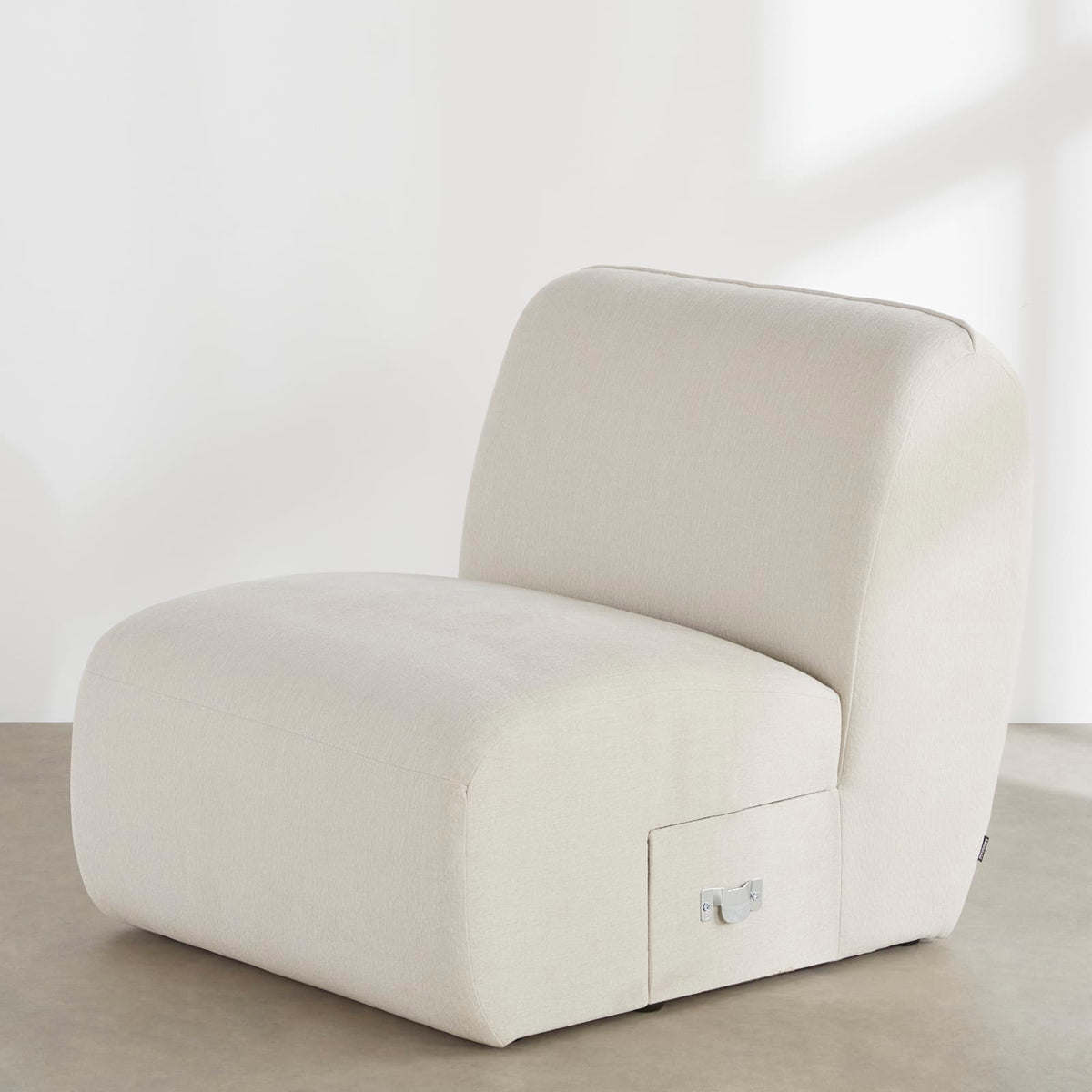 Chauffeuse Modulable en Tissu Effet Lin Beige beige - vue 3