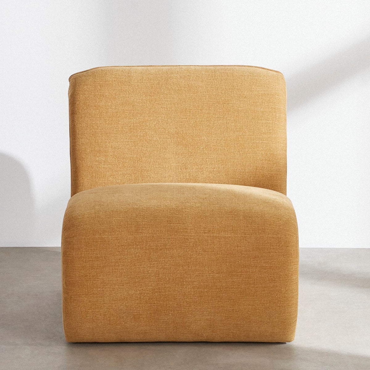 Chauffeuse Modulable en Tissu Effet Lin Ocre ocre - vue 2