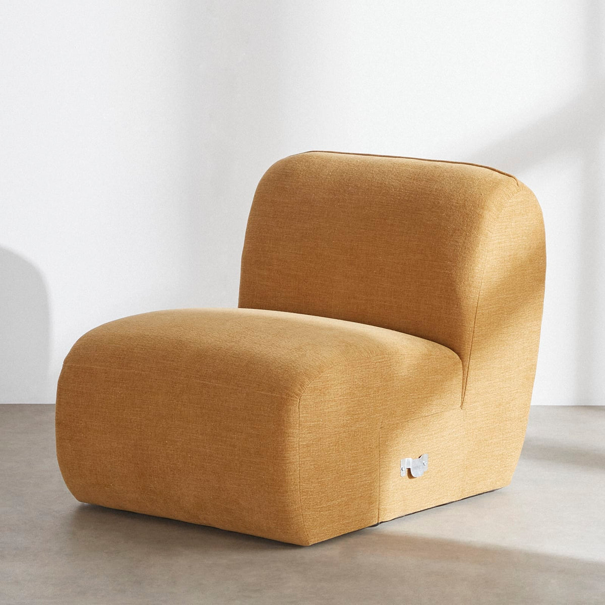 Chauffeuse Modulable en Tissu Effet Lin Ocre ocre - vue 3