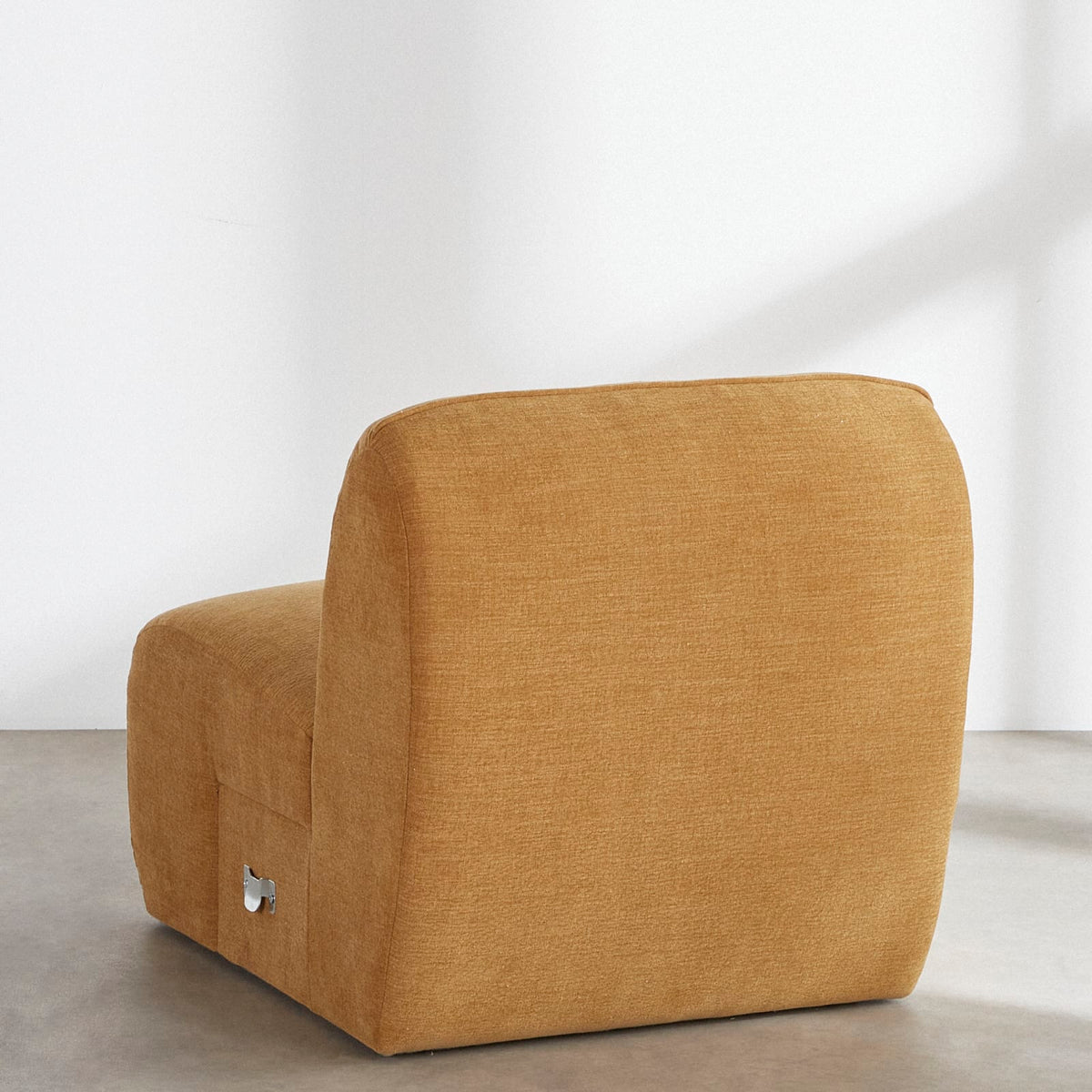 Chauffeuse Modulable en Tissu Effet Lin Ocre ocre - vue 6