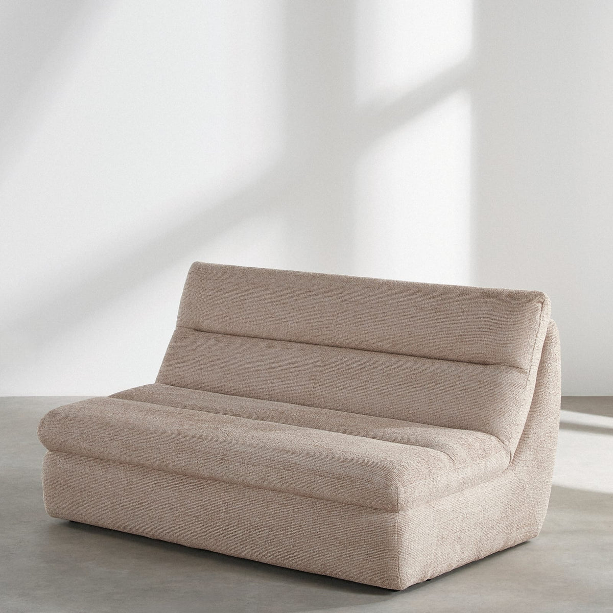 Chauffeuse 2 Places Modulable en Tissu Tramé Toffee toffee - vue 2
