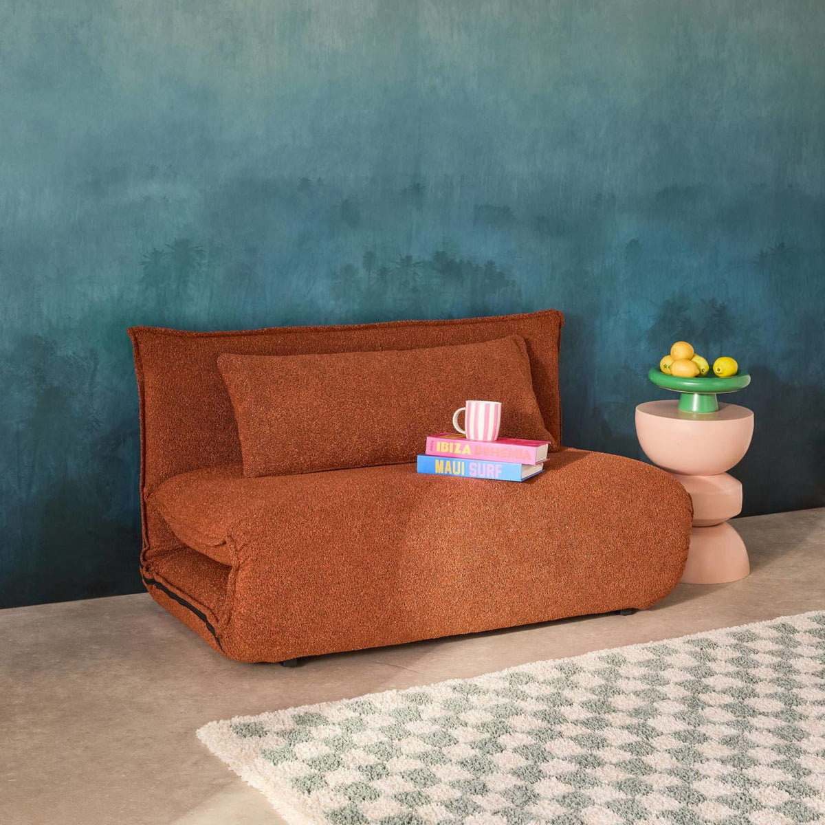 Chauffeuse Convertible 2 Places en Bouclette Terracotta terracotta - vue 3
