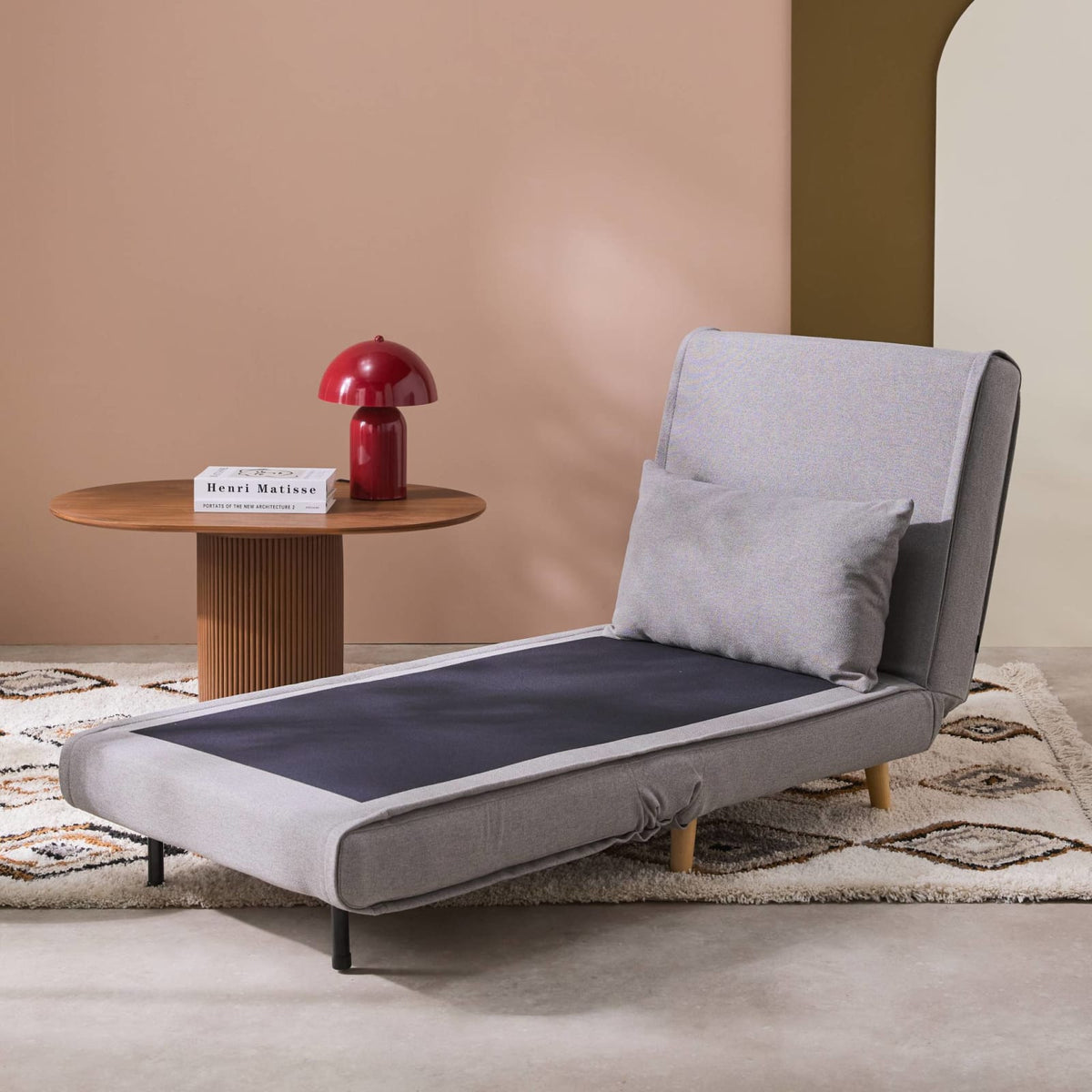 Chauffeuse Convertible 1 Place en Tissu Gris gris - vue 4