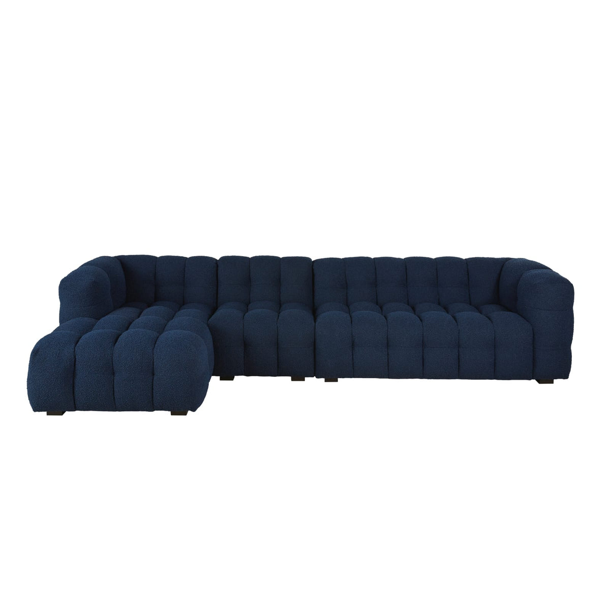 Chauffeuse Nuage Modulable en Bouclette Bleu Nuit bleu nuit - vue 5
