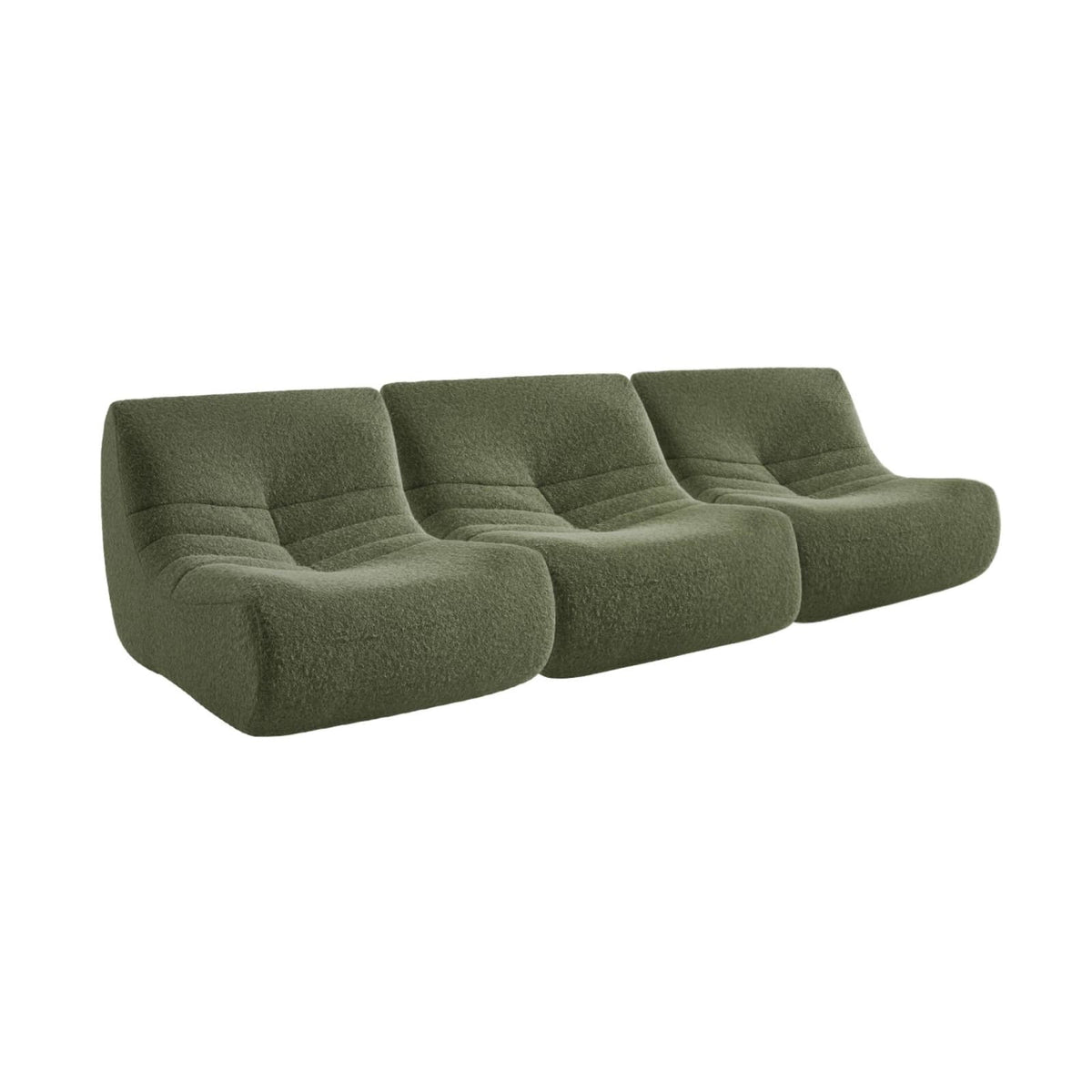 Chauffeuse Modulable en Tissu Effet Alpaca Kaki kaki - vue 1