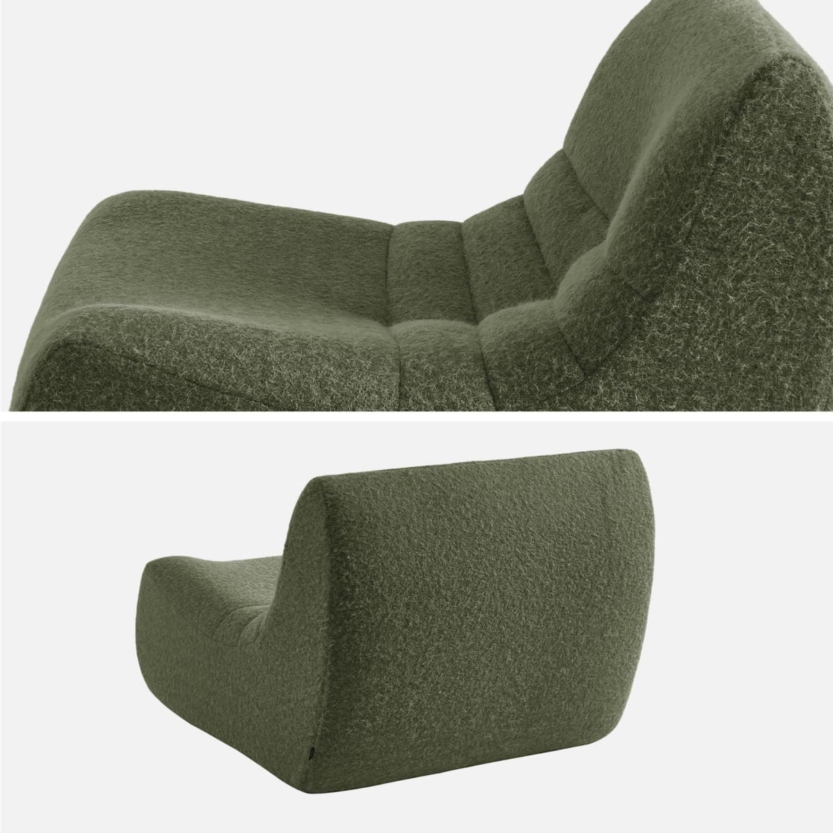 Chauffeuse Modulable en Tissu Effet Alpaca Kaki kaki - vue 6