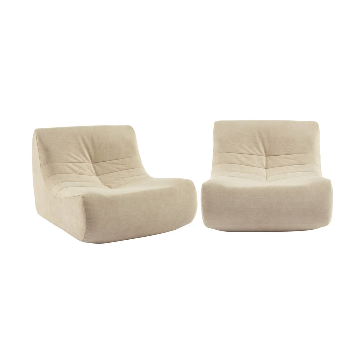 Chauffeuse Modulable 2 Places en Velours Beige beige - vue 1