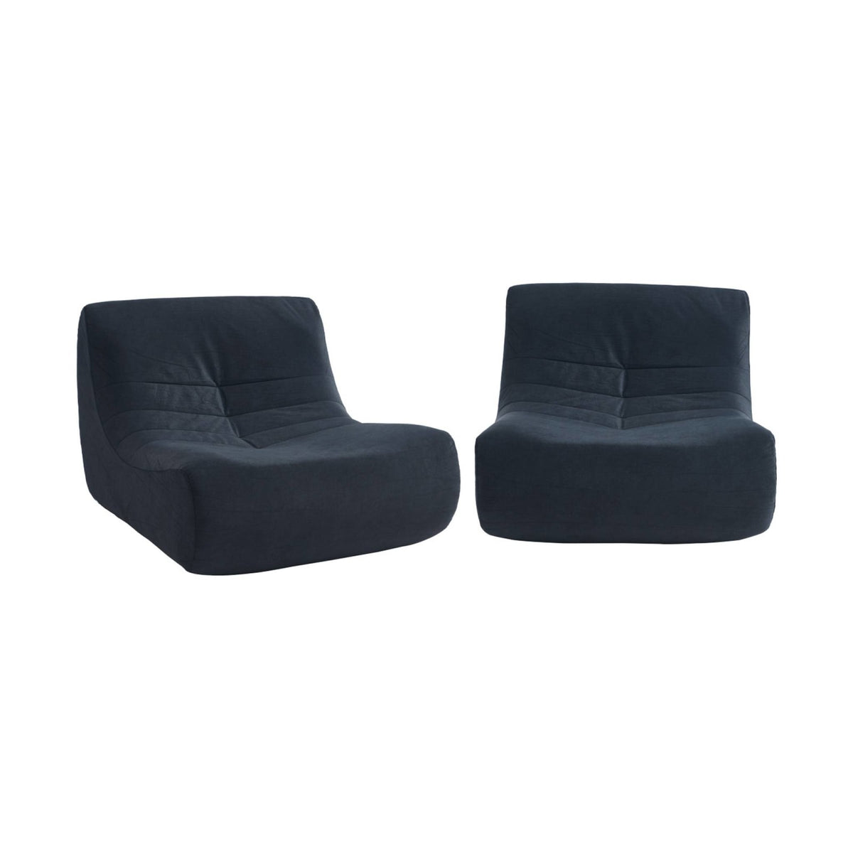 Chauffeuse Modulable 2 Places en Velours Bleu Foncé bleu foncé - vue 1
