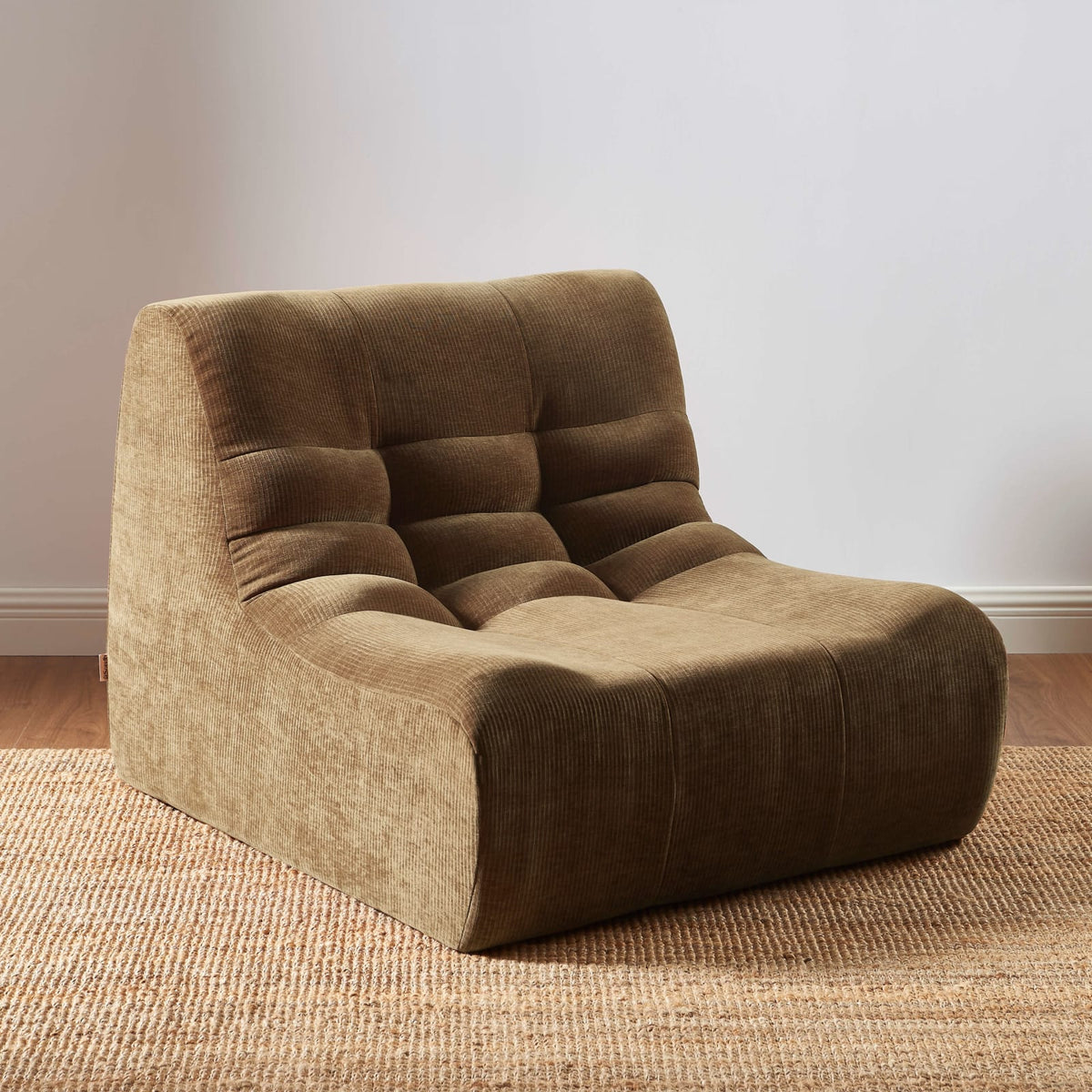 Ensemble Banquette et Chauffeuse Modulable en Velours Marron marron - vue 5