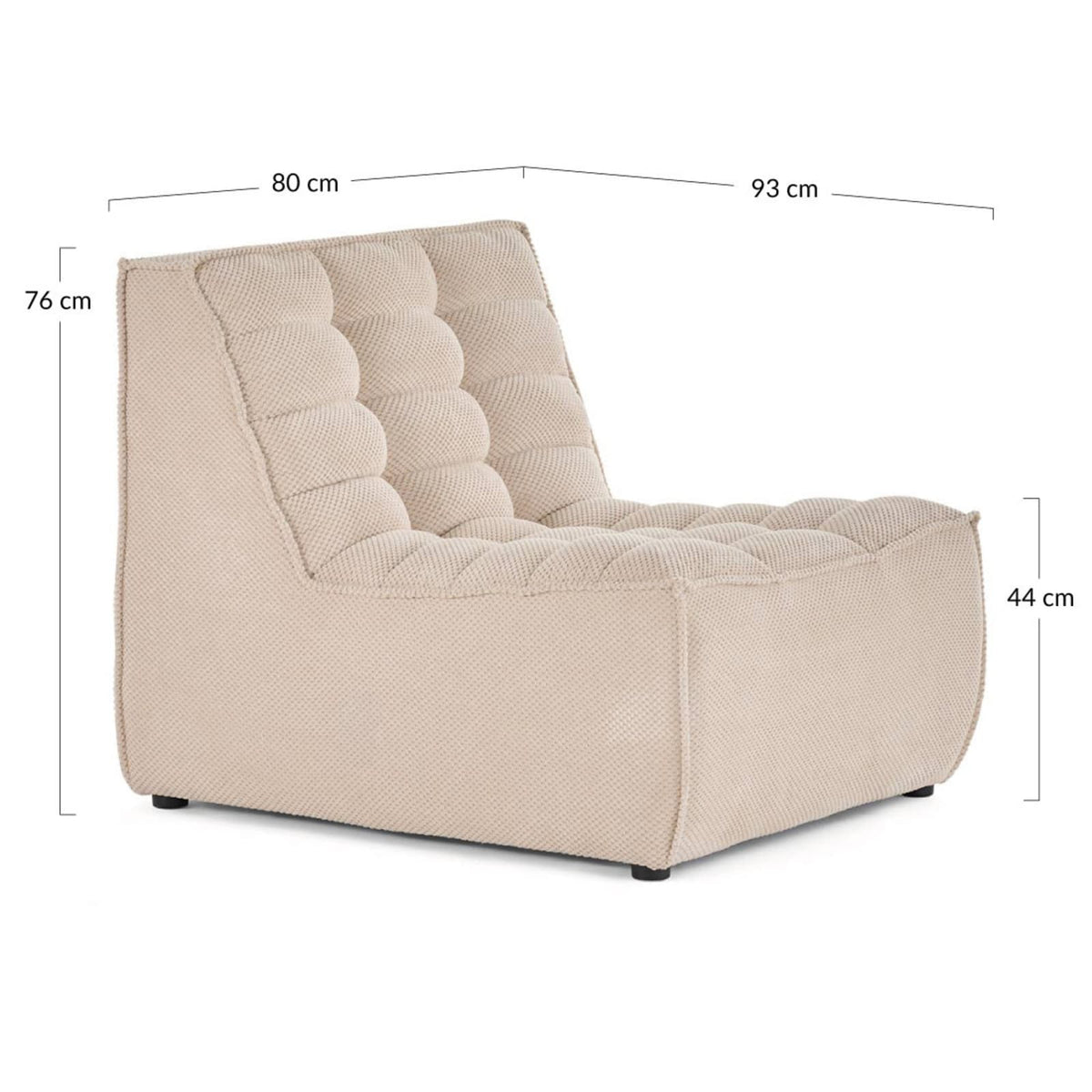 Fauteuil Modulable en Velours Texturé Beige beige - vue 4