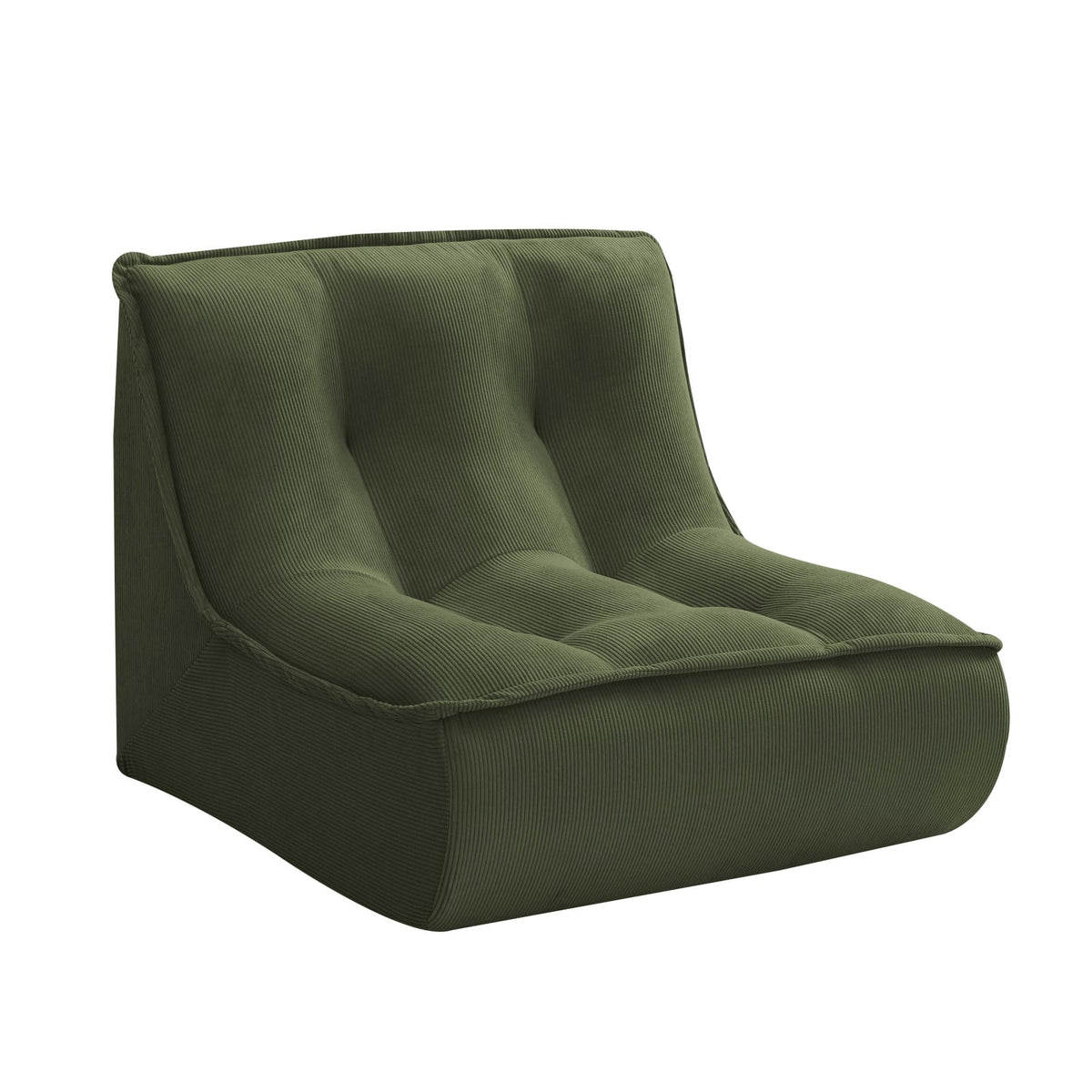 Fauteuil Modulable en Velours Côtelé Vert vert - vue 1