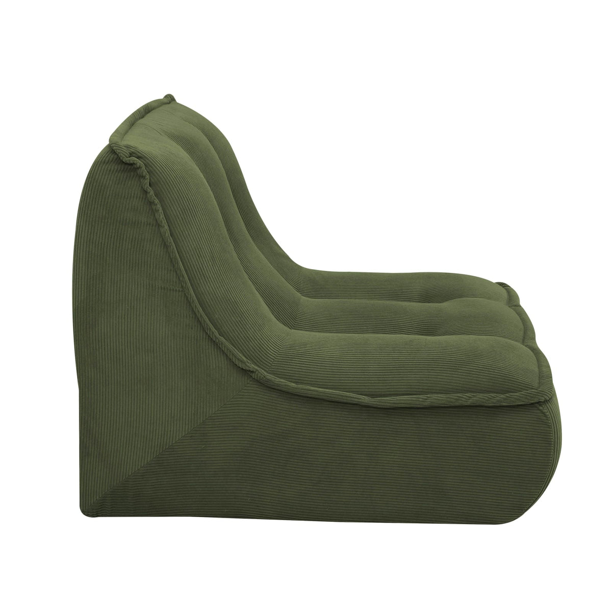 Fauteuil Modulable en Velours Côtelé Vert vert - vue 5