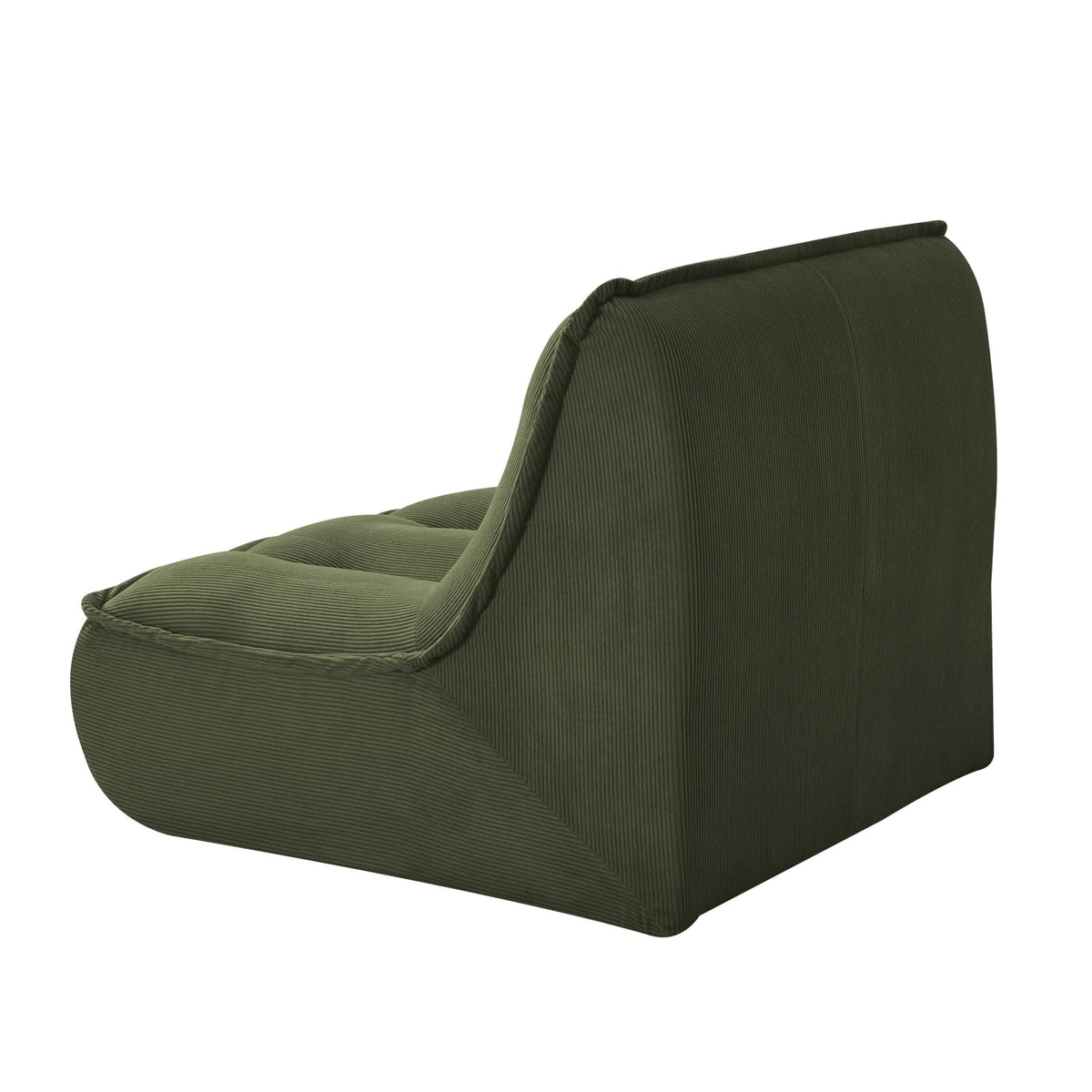 Fauteuil Modulable en Velours Côtelé Vert vert - vue 3