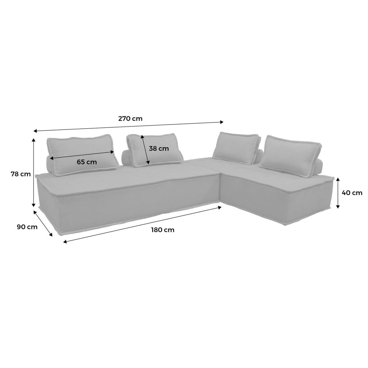 Lot de 2 Chauffeuses Modulables 2 Places en Tissu Capitonné Gris Foncé gris foncé - vue 7