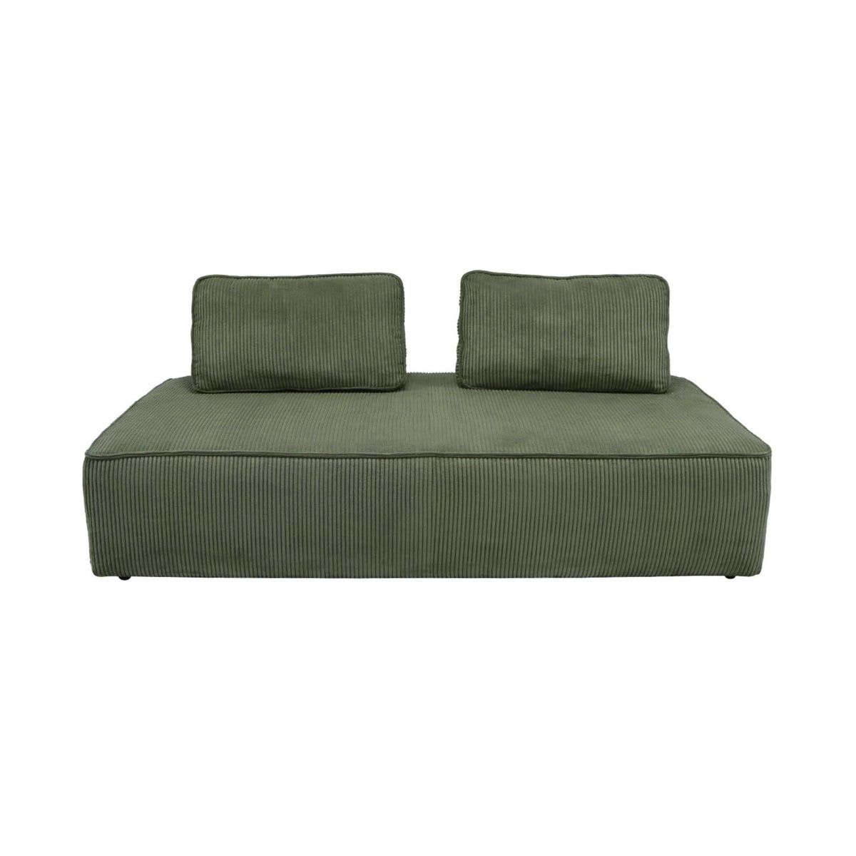 Lot de 2 Chauffeuses Modulables en Velours Côtelé Vert Vert - vue 6
