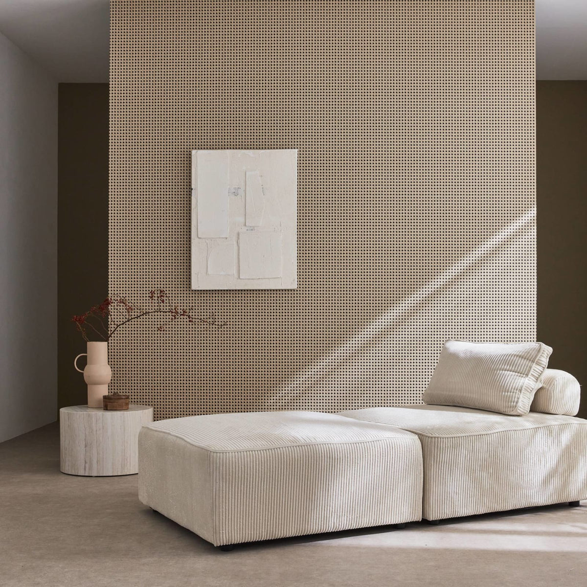 Lot de 2 Chauffeuses Modulables en Velours Côtelé Crème crème - vue 4
