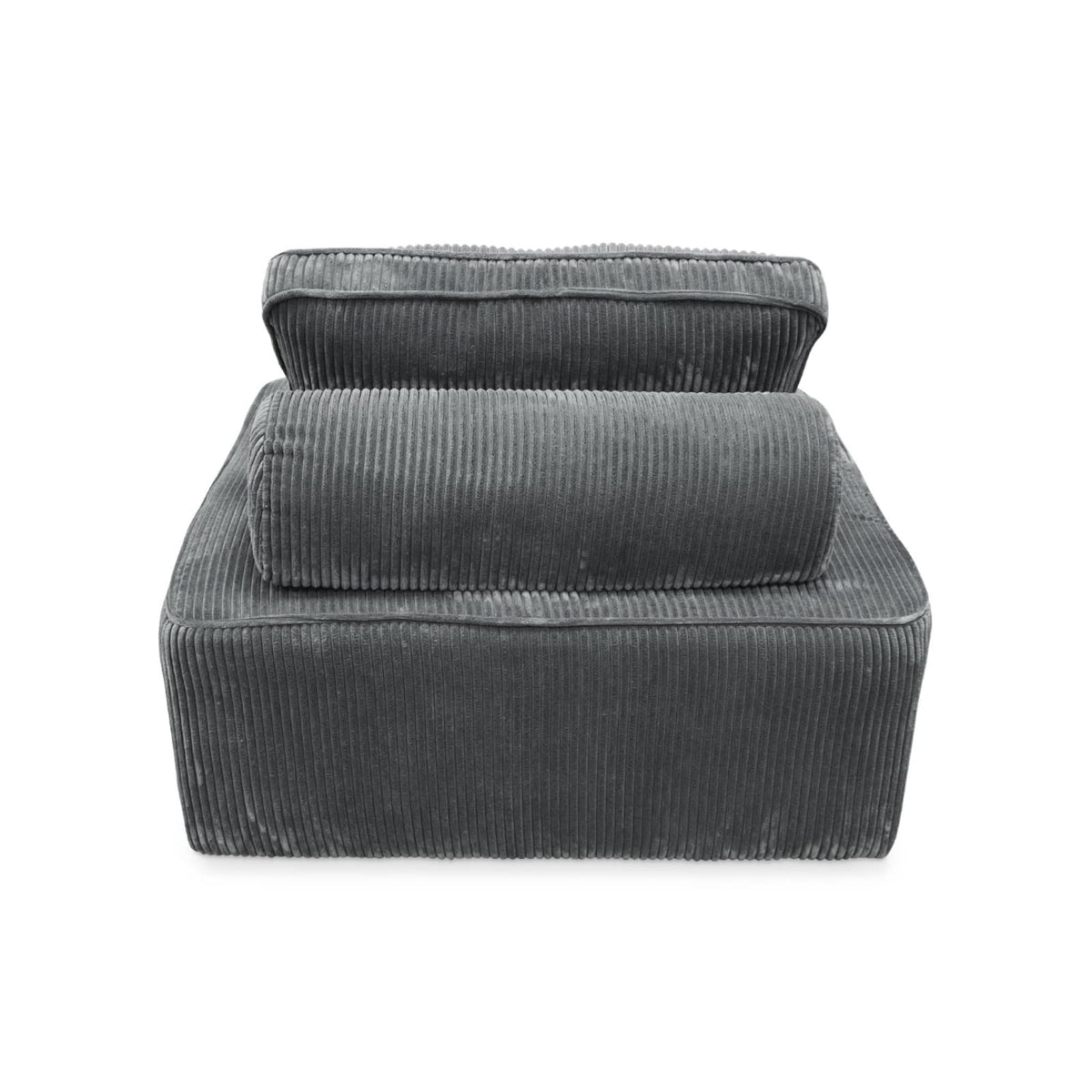 Lot de 3 Chauffeuses Modulables en Velours Côtelé Gris Foncé gris foncé - vue 5