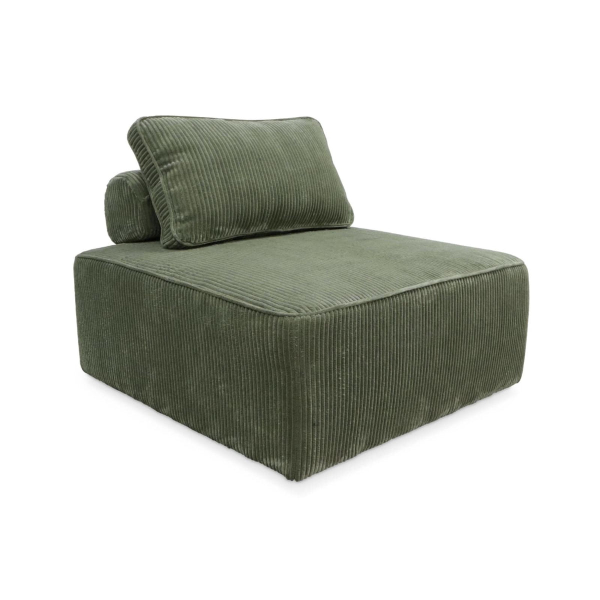 Lot de 3 Chauffeuses Modulables en Velours Côtelé Vert vert - vue 6