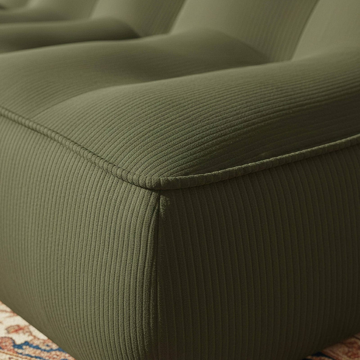 Lot de 3 Fauteuils Modulables en Velours Côtelé Vert vert - vue 4
