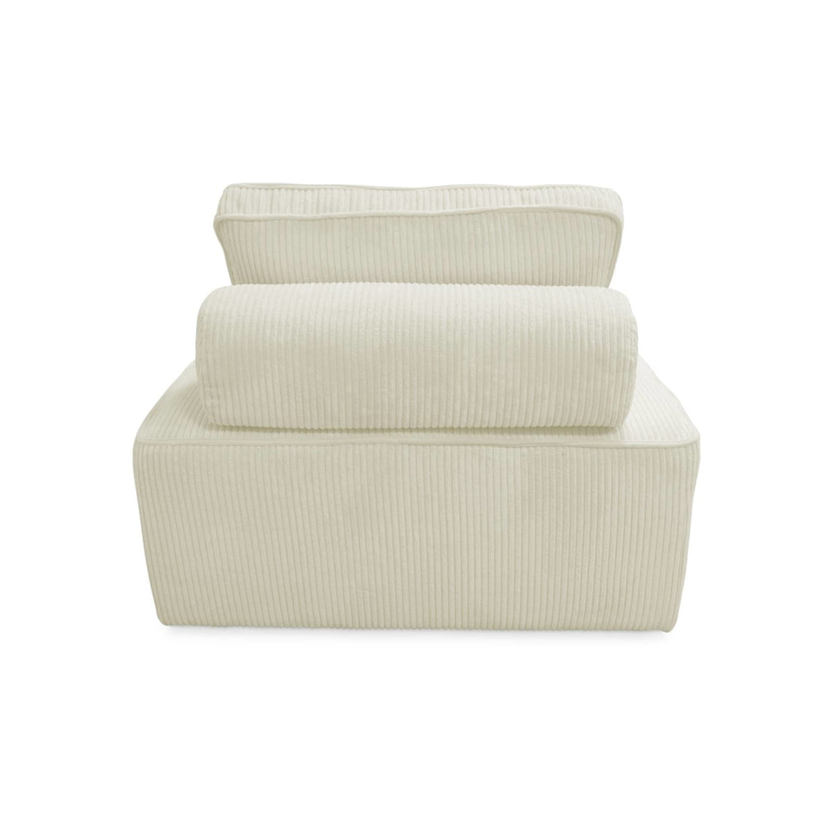 Lot de 3 Chauffeuses Modulables en Velours Côtelé Crème crème - vue 5