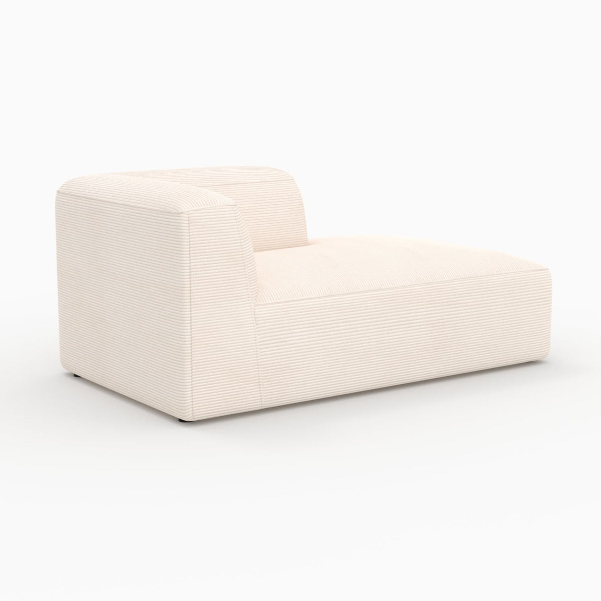 Méridienne d'Angle Droite Modulable en Velours Blanc blanc cassé - vue 5