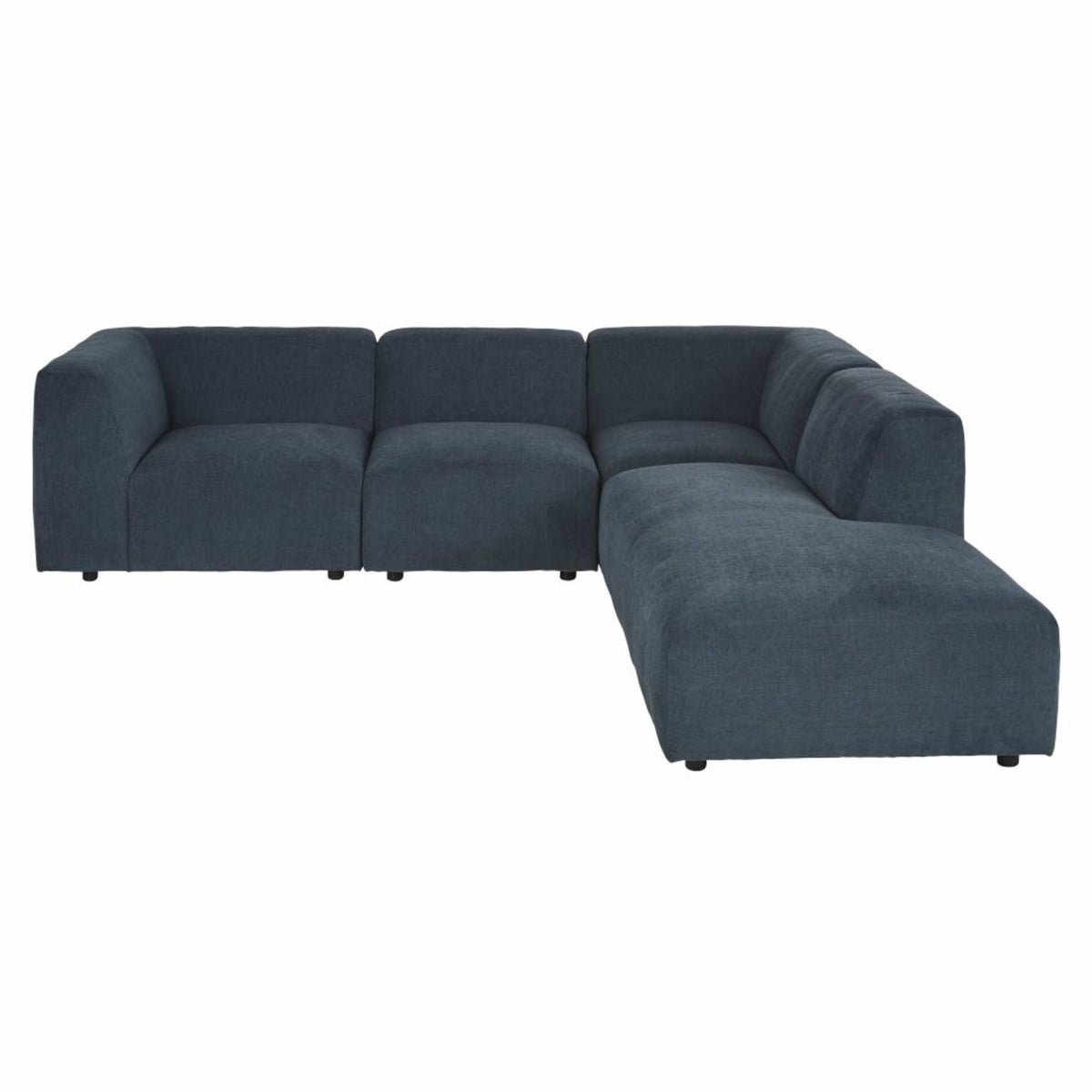 Méridienne Droite Modulable en Tissu Bleu bleu - vue 6