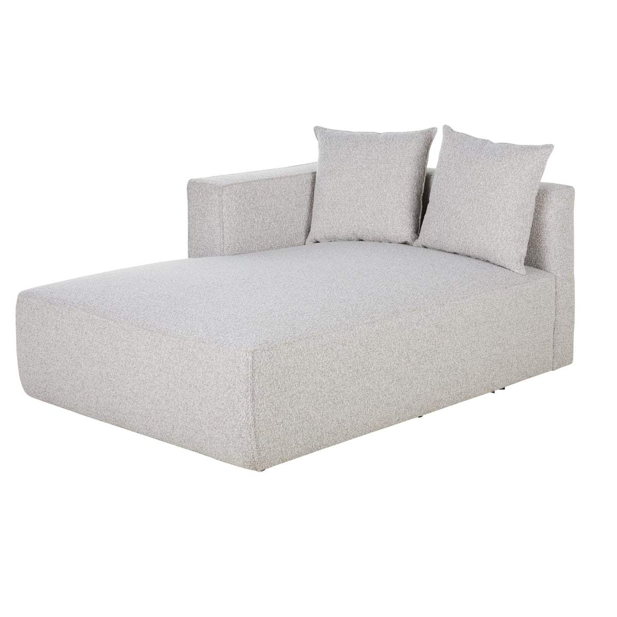Méridienne Gauche Modulable en Tissu Chiné Gris Clair gris clair chiné - vue 2