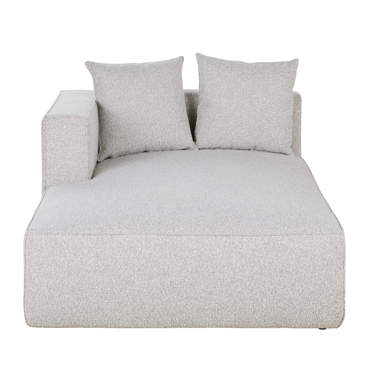 Méridienne Gauche Modulable en Tissu Chiné Gris Clair gris clair chiné - vue 1