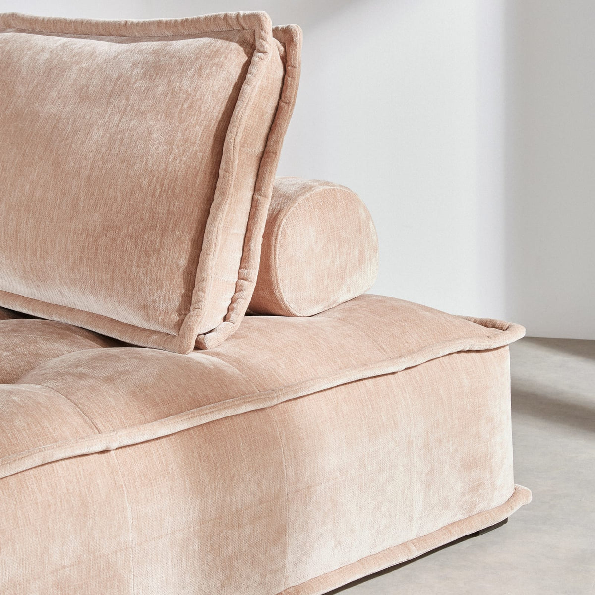 Méridienne Modulable Effet Velours Beige Latte beige latte - vue 4