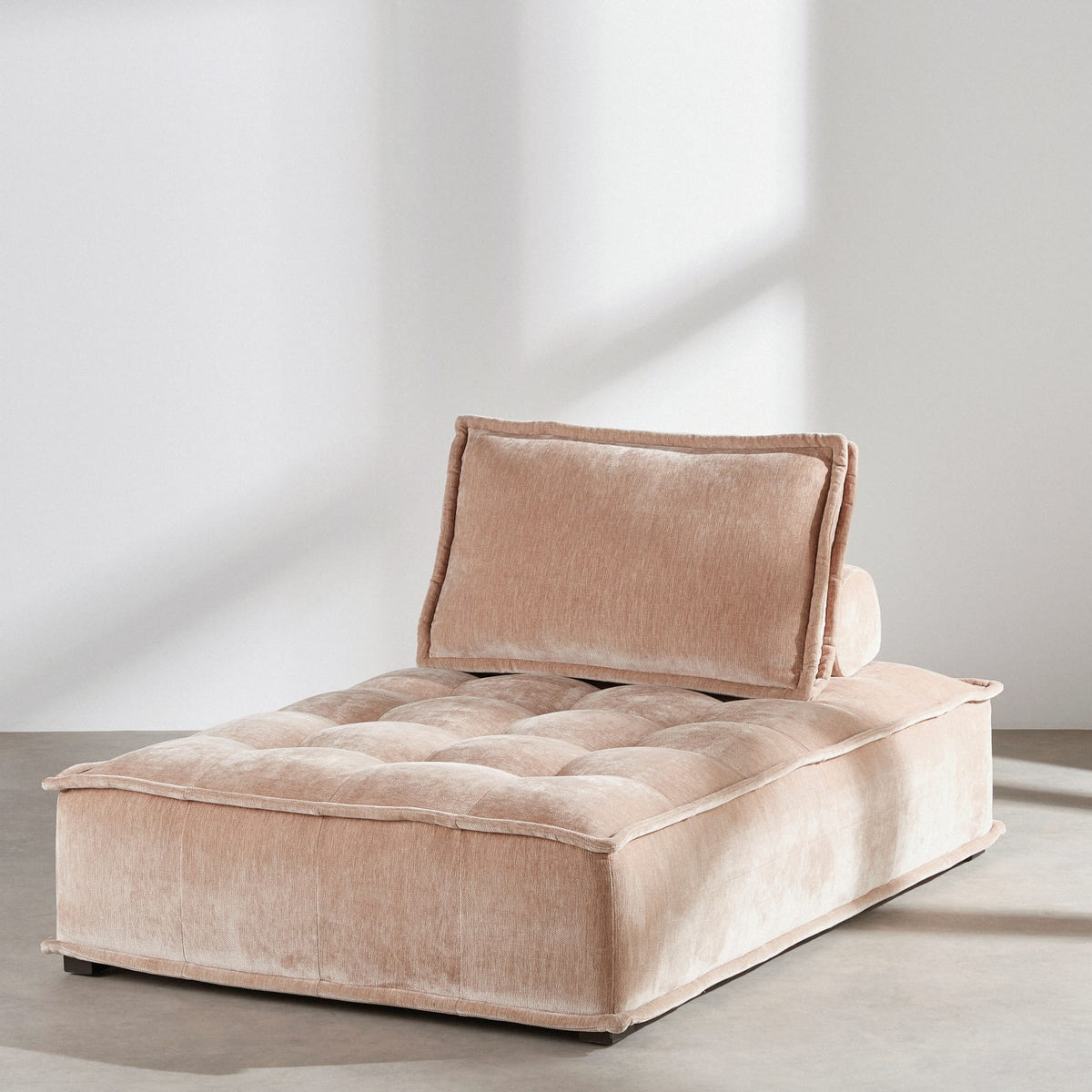 Méridienne Modulable Effet Velours Beige Latte beige latte - vue 2