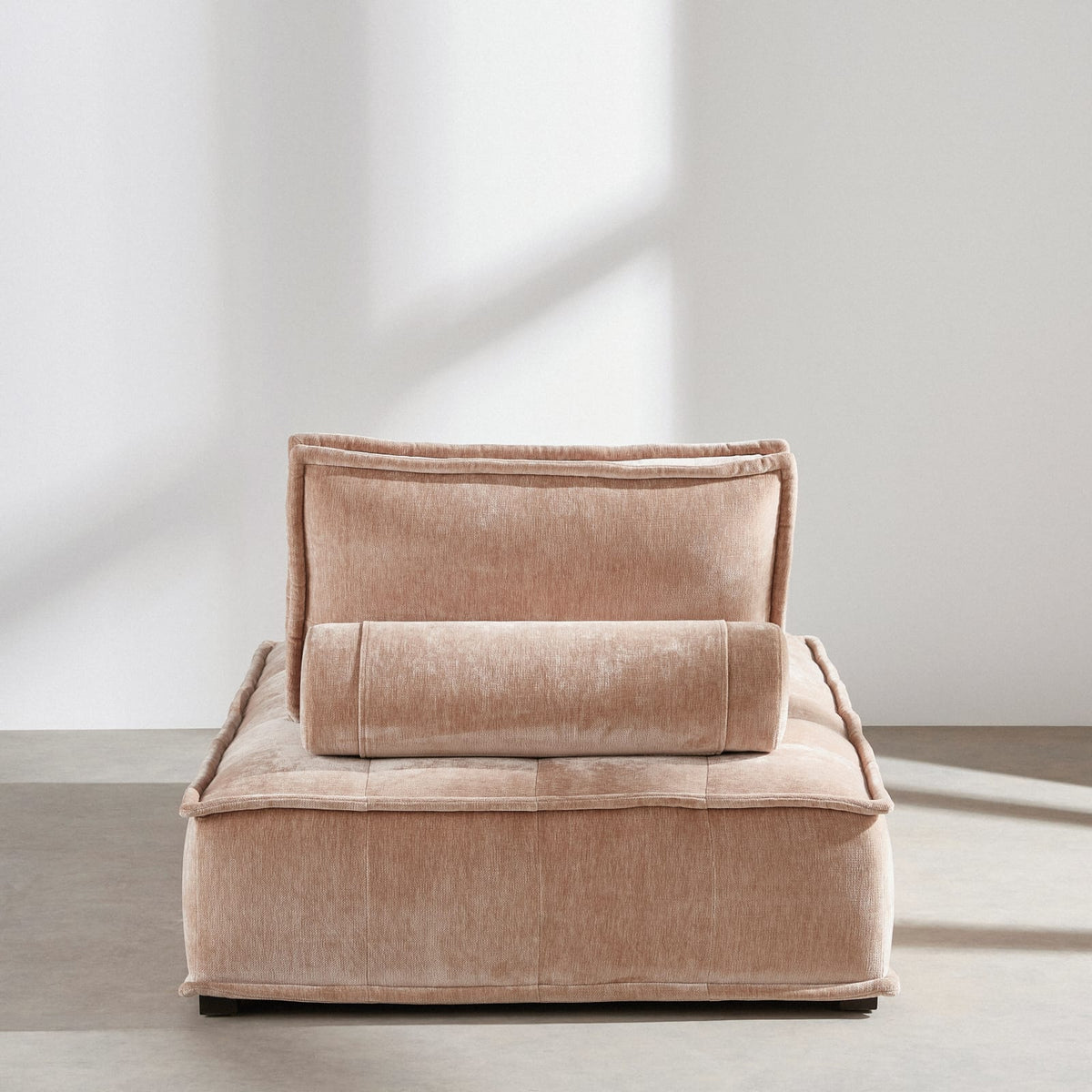 Méridienne Modulable Effet Velours Beige Latte beige latte - vue 3