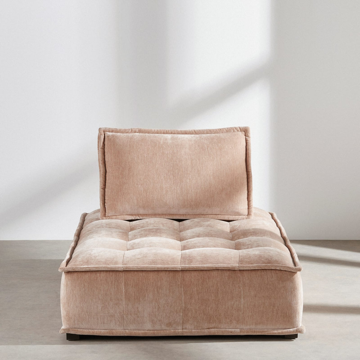 Méridienne Modulable Effet Velours Beige Latte beige latte - vue 1