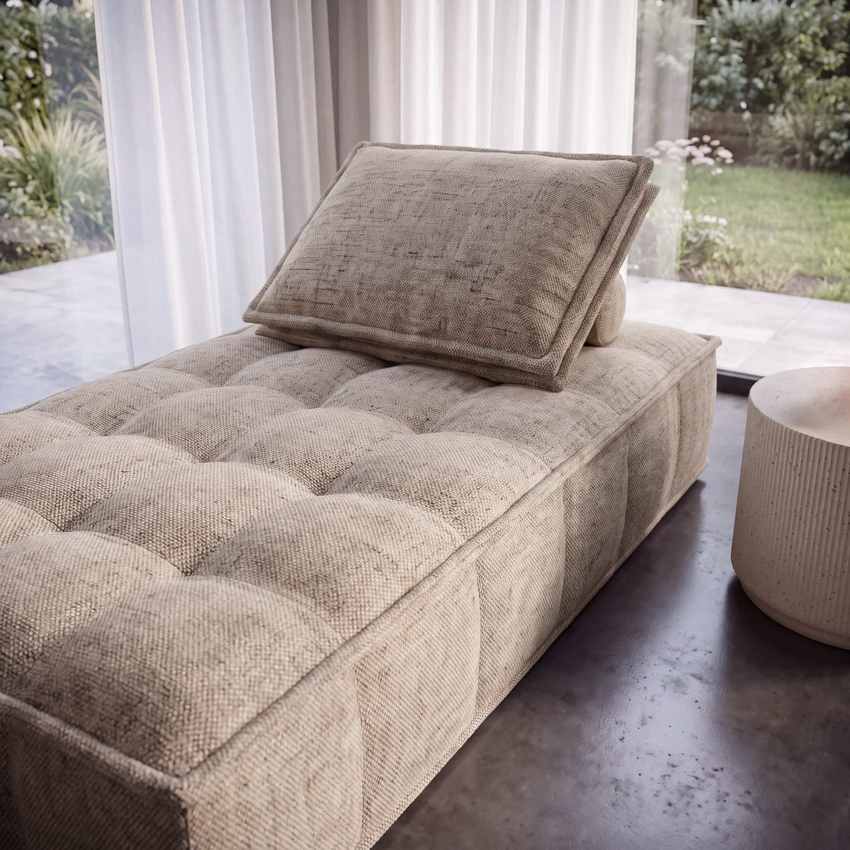Méridienne Modulable en Tissu Taupe taupe - vue 6