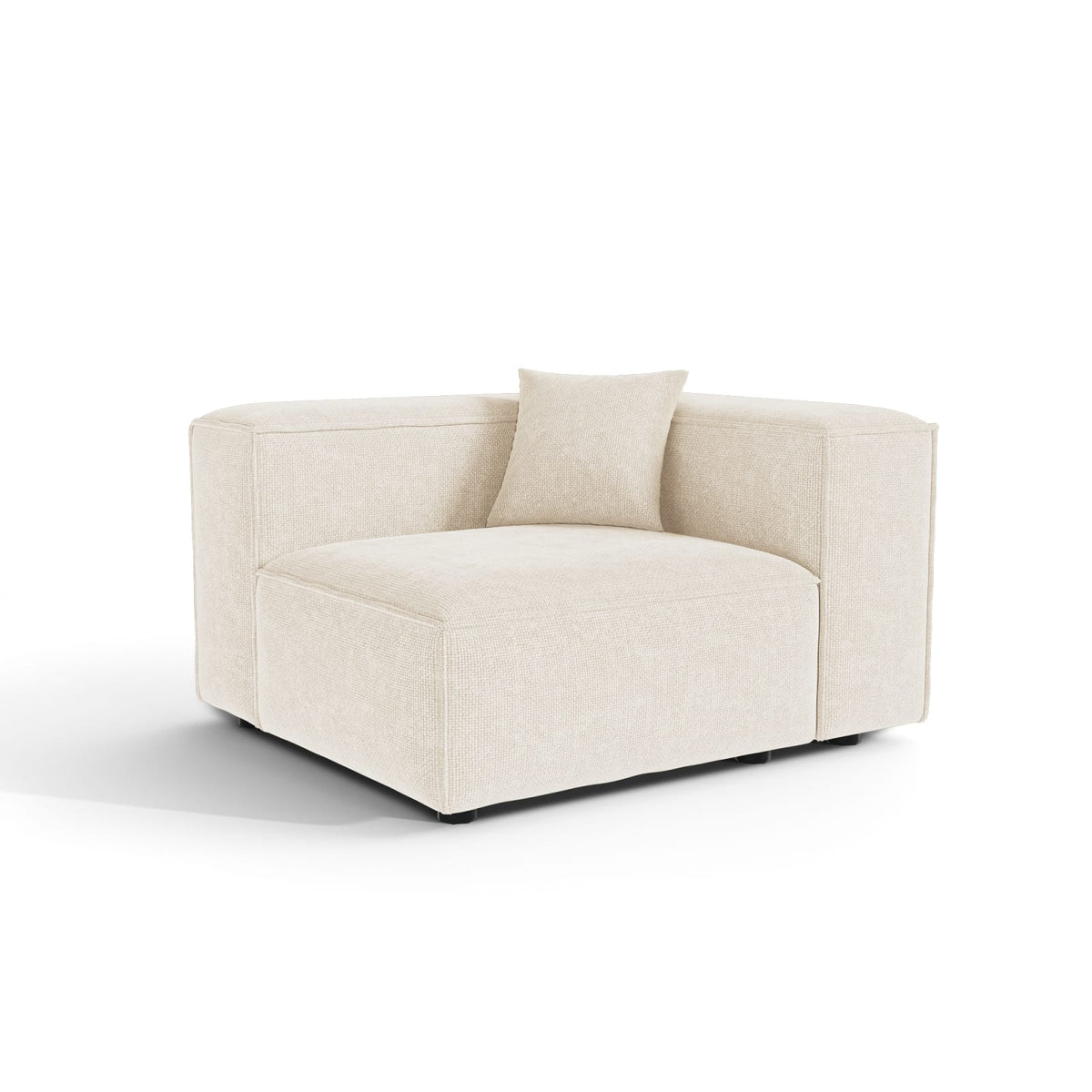 Module d'Angle Modulable en Velours Chenillé Crème crème - vue 5