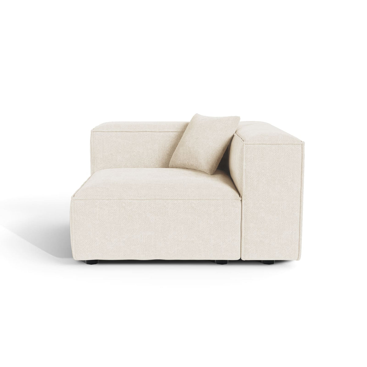 Module d'Angle Modulable en Velours Chenillé Crème crème - vue 1
